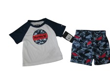 Hurley Baby Boys 2PC Swim Trunks Rash Guard Set UPF 50 Toddler 12M NWT