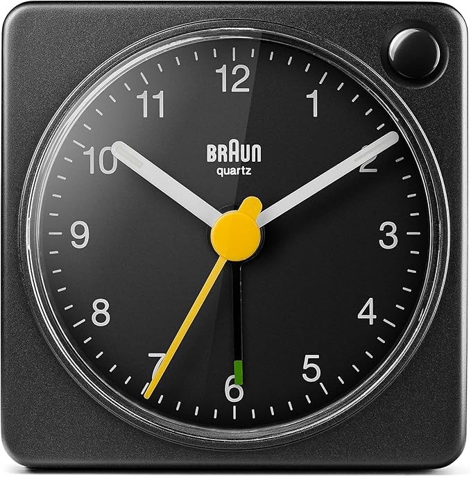Classic Travel Analogue Alarm Clock with Snooze and Light