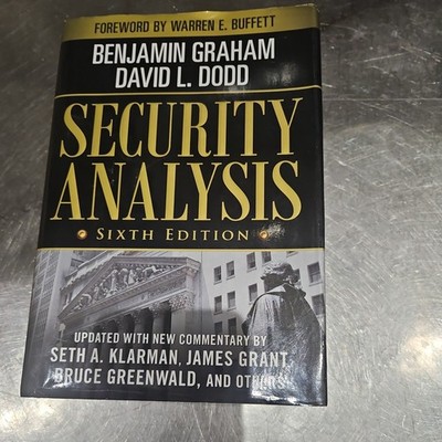 Security Analysis Sixth Edition Benjamin Graham David L Dodd Hardcover with cd