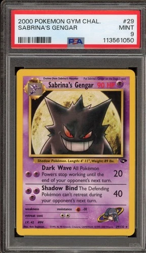 Pokemon Sabrina's Gengar Gym Challenge Unlimited Rare #29 PSA 9 Mint