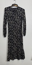 Next Size 10 Gypsy Style Dress, Black Grey And Ivory Colours Longsleeved