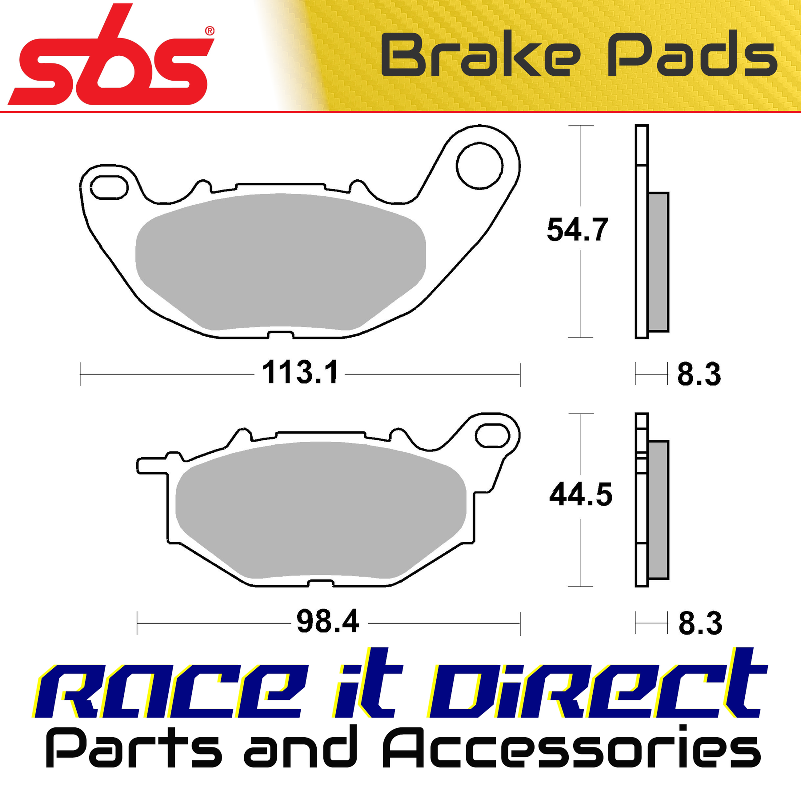 Brake Pads for YAMAHA YZF R3 2015-2017 Front DS-1 Road Racing SBS