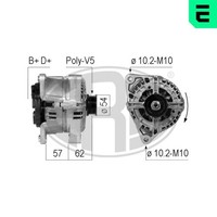 Lichtmaschine Generator Lima ERA 210774A FüR Opel 14V Corsa X01 Astra A04 CC T98