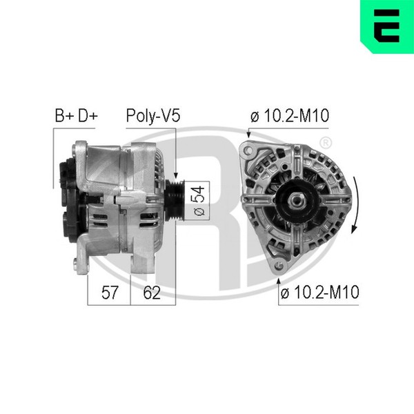 Lichtmaschine Generator Lima ERA 210774A FüR Opel 14V Corsa X01 Astra A04 CC T98-image