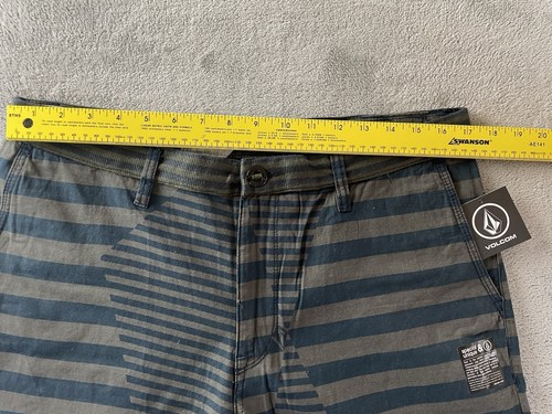 VOLCOM STONE GRAPHITO SHORTS Men’s Sz 32 Blue Gray Stripe Casual Walking NWT NEW - Picture 13 of 20