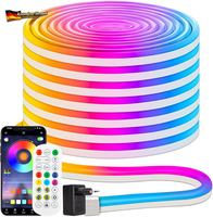 Cciland Neon LED Strip 10M, 24V RGB Neon Streifen Mit Fernbedienung APP | Steuer