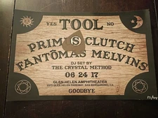 TOOL- Quija Concert Poster Glen Helen Parkway Amphitheater San Bernardino CA