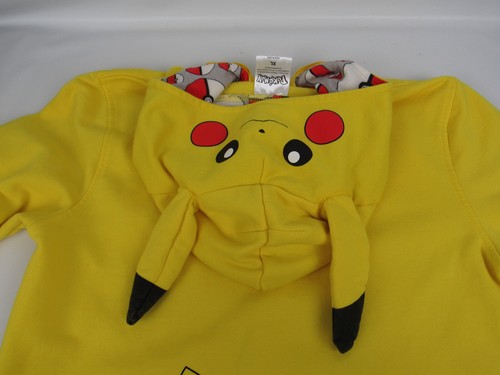 Pokemon Youth Size XL Pikachu Zip-Up Jacket Hoodie Sweatshirt Logo Cotton Blend - Picture 3 of 12