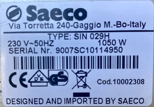 Saeco SIN 029H - Lavazza A Modo Mio - ricambio scocca e struttura portante - Foto 13 di 13