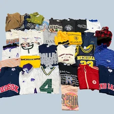 Vintage 80s 90s Adult Sports, Jerseys, Tommy Shirts Wholesale Bulk Lot 32 pcs