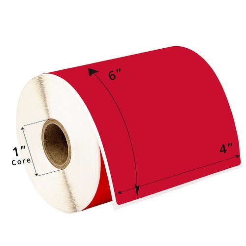 ZEBRA 4x6 COLOR COMBO Labels 1" Core 10 Rolls:2 ea RED GREEN YELLOW BLUE ORANGE - Picture 4 of 7
