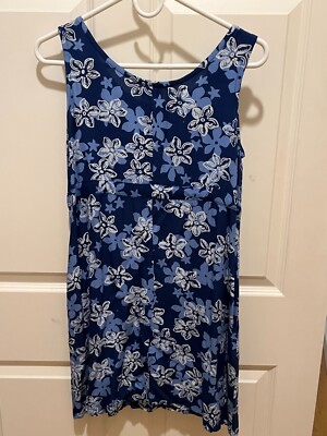 blue ginger hawaiian dresses White Ginger Blue Button Front Tank Dress Medium – By Paradise Found
