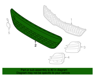 Genuine Front Bumper Lower Grille For 2016-2017 Kia Rio Hatchback