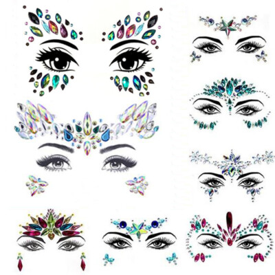 Juwelen Crystal Diamond Acrylique Rhingestone Faux Tattoo Body Face Decor  