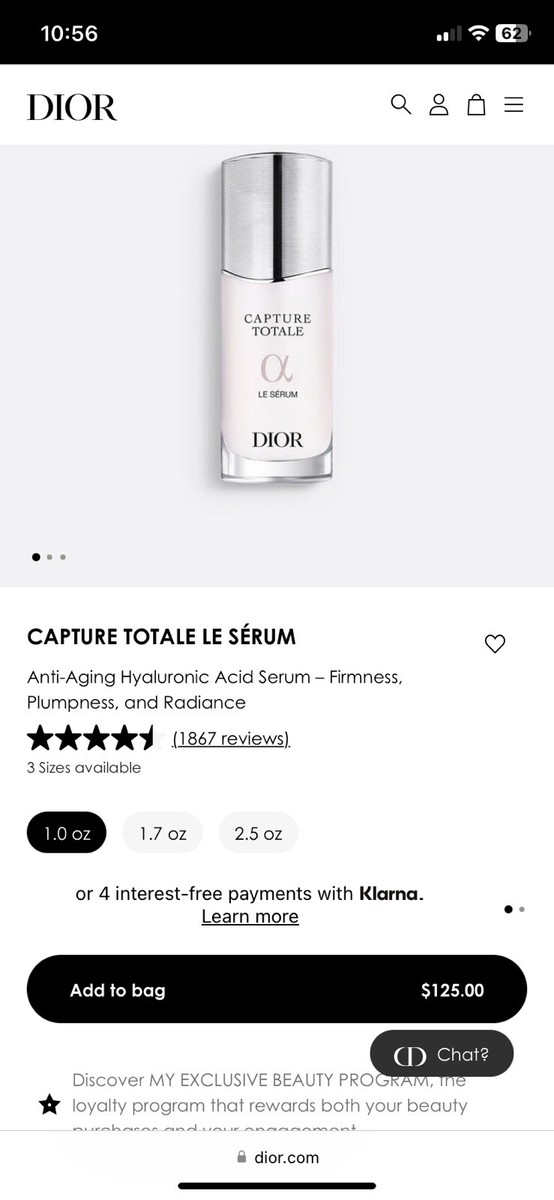 DIOR CAPTURE TOTALE 5-Pcs Full Size Skincare Set Eye Serum, Le
