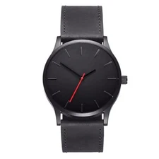 Stunning Men Boys Smart Black Watch Analogue Present Gift Birthday UK Warranty