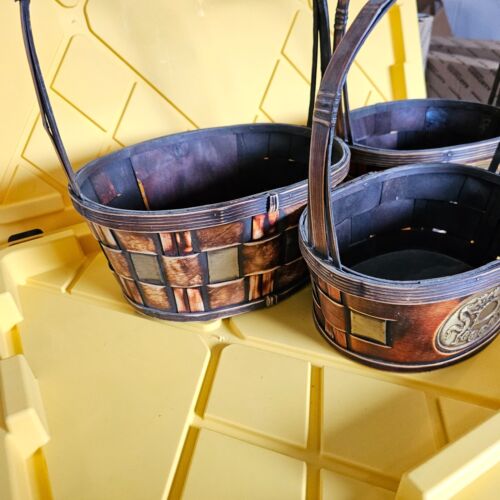 Set of 3) Woven Wood Nesting Baskets Vintage style Perfect - Picture 5 of 15