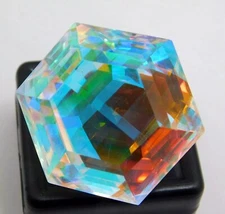 A1 Rainbow Mystic Topaz Brazilian Hexagonal Cut 50.25 Ct Multicolor Gemstone