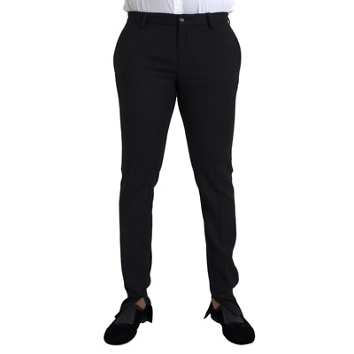 DOLCE & GABBANA Pants Black Wool Stretch Men Skinny Trouser