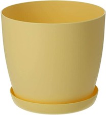 Plant Pots Flower Planter 6 Colours 8 sizes Matt Plastic Pot + Saucer Tray Deco