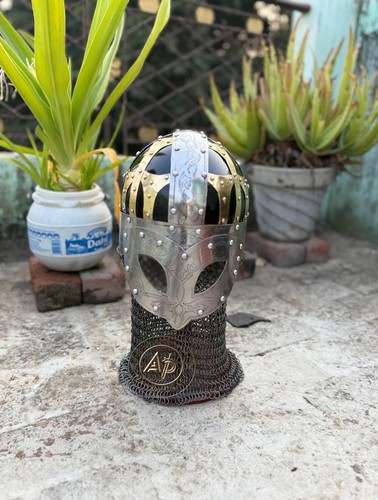 Viking Spectacle Helmet, Spangenhelm with Aventail - 第 4/7 張圖片