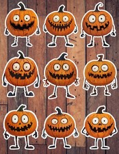 Halloween Pumpkin Man Die Cut Stickers Set Scrapbooking Laptop Waterbottle