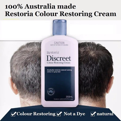 2 X Restoria Discreet Colour Restoring Cream Grey Hair Treatment