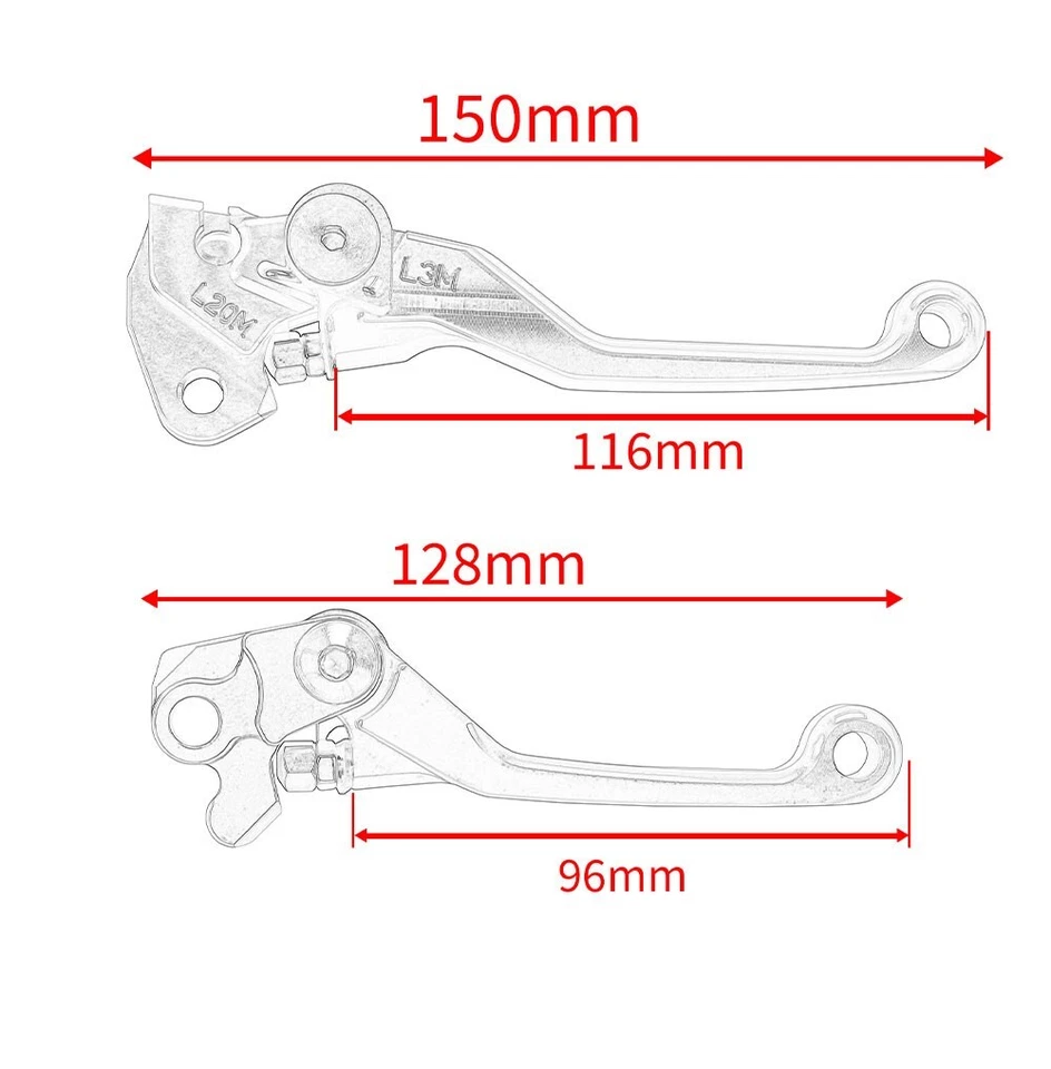 For HONDA CR250R CR500R CR 80R/85R/125R CR Pivot Brake Clutch Levers - Image 2 of 4