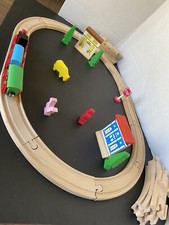 Wooden Railway 34 pc Train Set As Seen In Photo