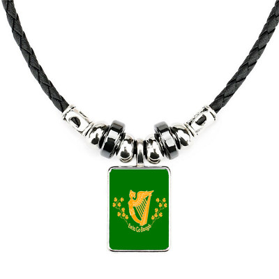 Erin Go Bragh Irland weiche schwarze Seil Halskette mit Samt Geschenktüte