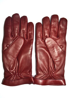 Dunhill Concours Blood Red Lambskin Leather Gloves “8” Brand New