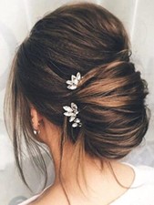 Rhinestone Bride Wedding Hair Pins Silver Crystal Hair Piece Bridal Hair