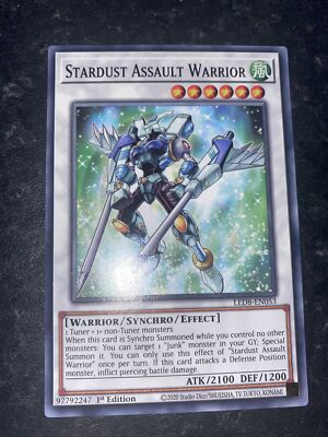 Stardust Assault Warrior - LED8-EN053 - Common - 1st Edition Yu-Gi-Oh! Card From Legendary Duelists: Synchro Storm