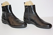 ALBERTO GUARDIANI Boots Homme Cuir Lisse Noir Talons Plats T 42 TBE