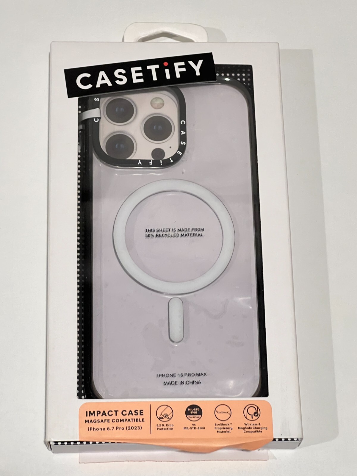 CASETiFY Impact Case w/ Magsafe for iPhone 15 Pro Max - Clear/Black