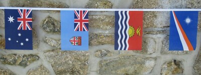Ozeanien Multi-Nation Flaggen Polyester Wimpelkette - 14 Nationen