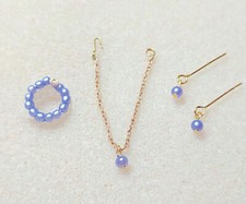 Dreamz BLUE PEARL NECKLACE SET to Accent Suburban Shopper Jewelry for 11.5" doll