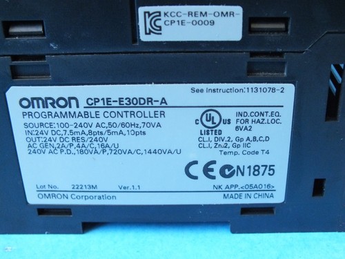 Omron CP1E-E30DR-A 240V+KCC-REM-OMR-CP1E-0009 Programmable controller - Picture 3 of 8
