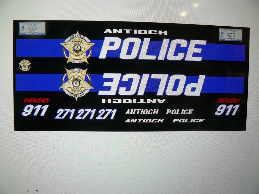 Antioch Illinois Police  Patrol Car Decals 1:24