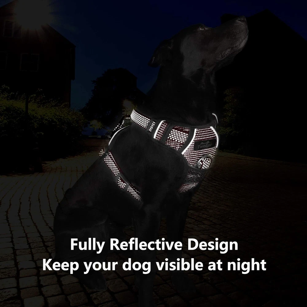 Dog Harness, No Pull Reflective Harness Front Clip Easy Control Handle Adjustabl