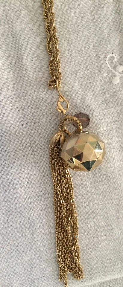 Baby Phat Disco Ball Club Vida Fiesta Niña Collar Oro Brillo Nye Bling Glam Foto 3 de 4