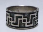 VINTAGE MENS WOMENS SZ 10 MODERN PUZZLE STERLING SILVER X-WIDE RING BAND SZ 10