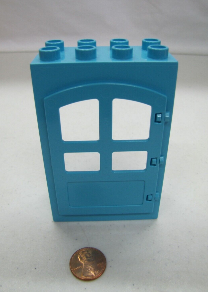 Lego Duplo All Azure Blue Large Door Window Pane Unit Building