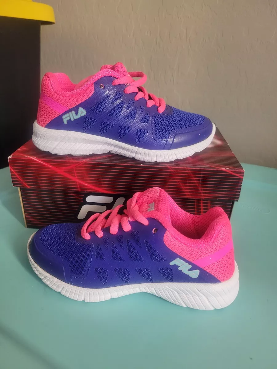 Fila Finity Girls Shoes Size 11 Royal Blue Pink New with Box
