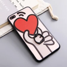 Cute Love Heart Slim Phone Case For iPhone 7 8 Plus Cover Kid Boy Girl Gift