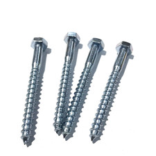 4x Sechskant Schraube, Verzinkt  M8 x 80 mm, Kopf SK13  (R-55)
