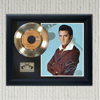 Elvis Presley "Burning Love" Framed Gold Record Reproduction Signatures ...