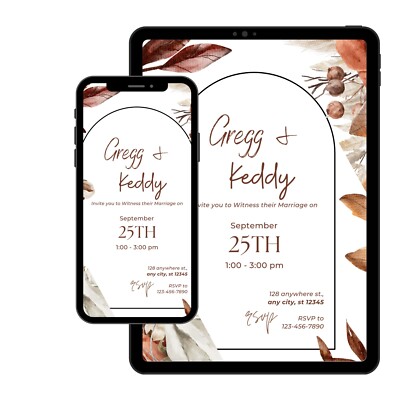Elektronische Hochzeit Vorlage Digital Hochzeit eCard Paperles Einladung EDITIERBAR