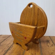 Vintage Freestanding Wooden Country Cottage Home Sweet Home 9" Plate Rack Holder