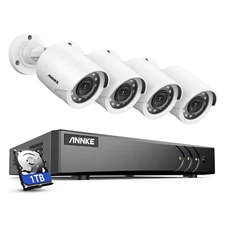 ANNKE 8CH 5MP Lite DVR 1080P Outdoor Security Camera System H.265+ AI Motion 1TB